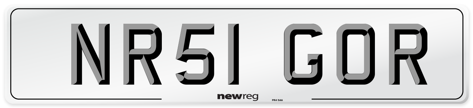 NR51 GOR Number Plate from New Reg